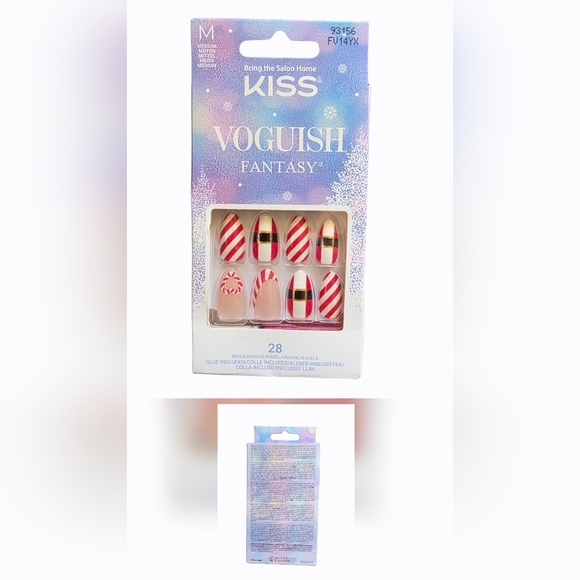 NIB KISS Voguish Fantasy Nail Set - Red, White, and Gold - Picture 3 of 3